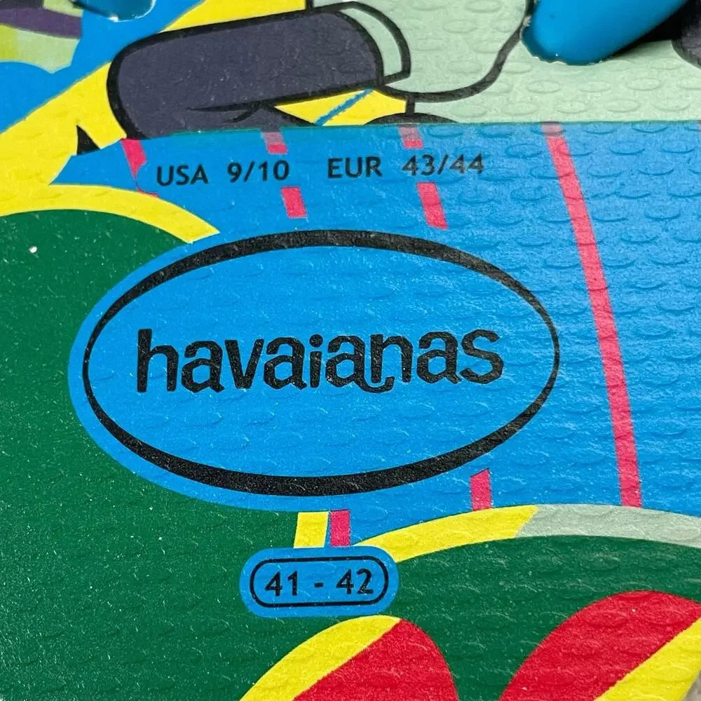 Havaianas Flip Flops Mens Size 9/10 Eur 43/44 Disney Mickey Mouse Pluto Slip On